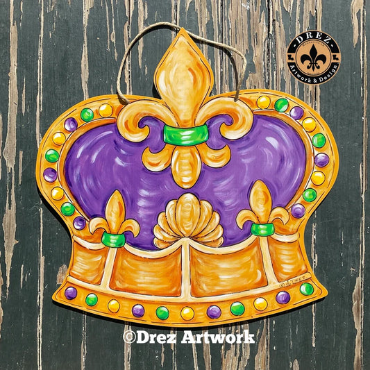 Mardi Gras King Crown Door Hanger