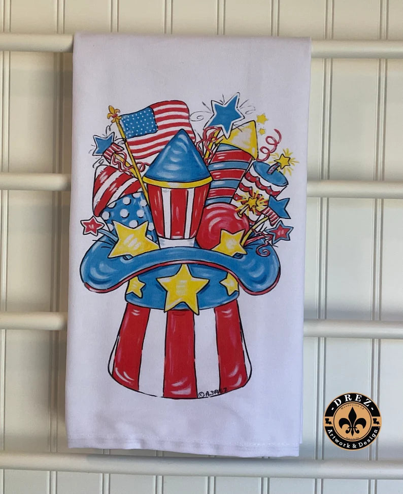 Patriotic Hat Tea Towel
