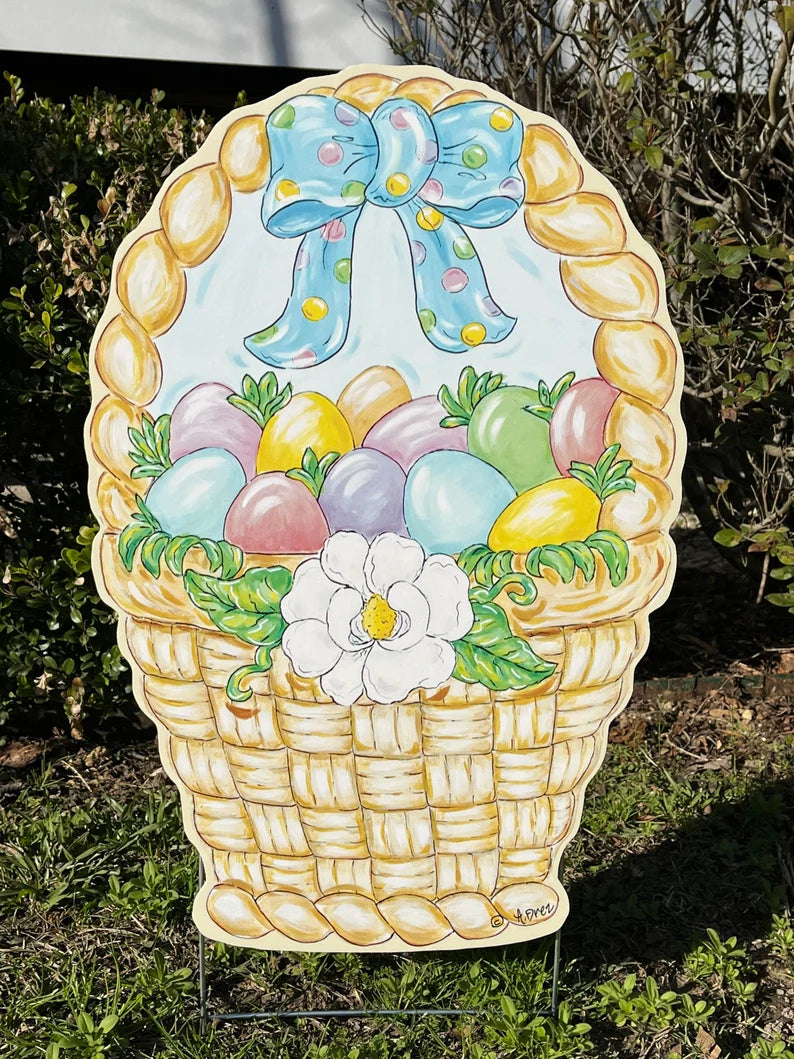 Easter Basket Yard Stake