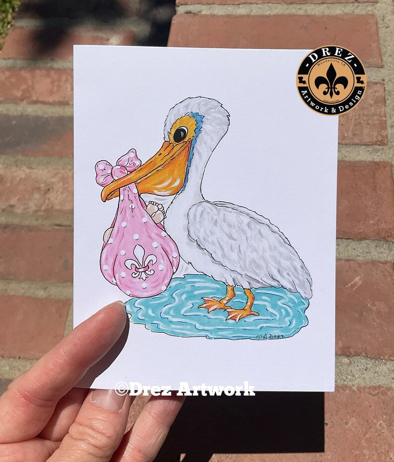 Baby Boy/Girl Pelican Notecards