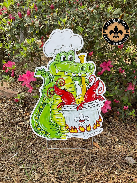 Gator Boil Yard Stake