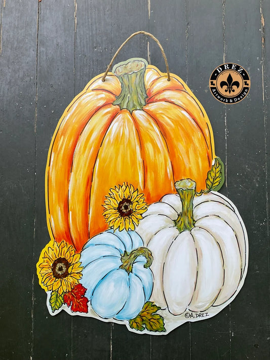 Pumpkin Collage Door Hanger