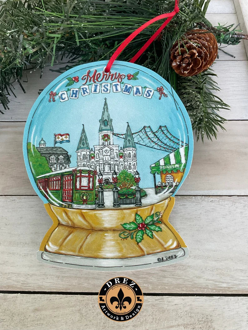Christmas Snowglobe Nola Ornament