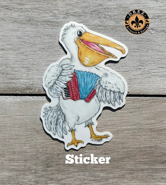 Zydeco Pelican Sticker
