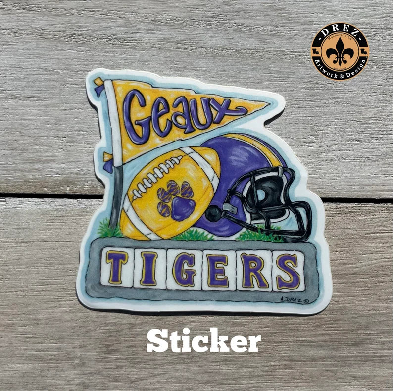 Football Collage- Purple & Gold Sticker