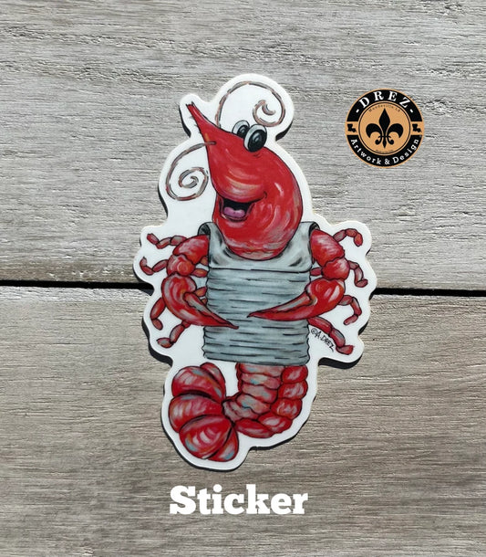 Zydeco Crawfish Sticker