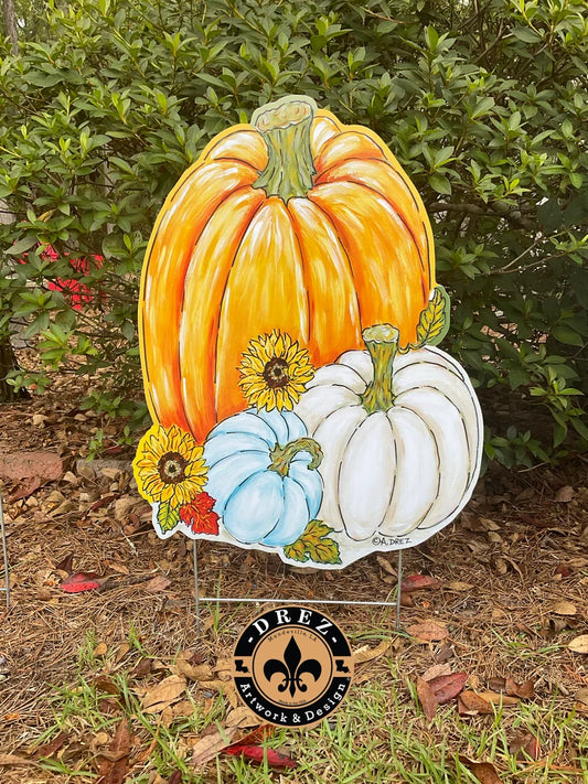 Pumpkin Collage Yard Stake