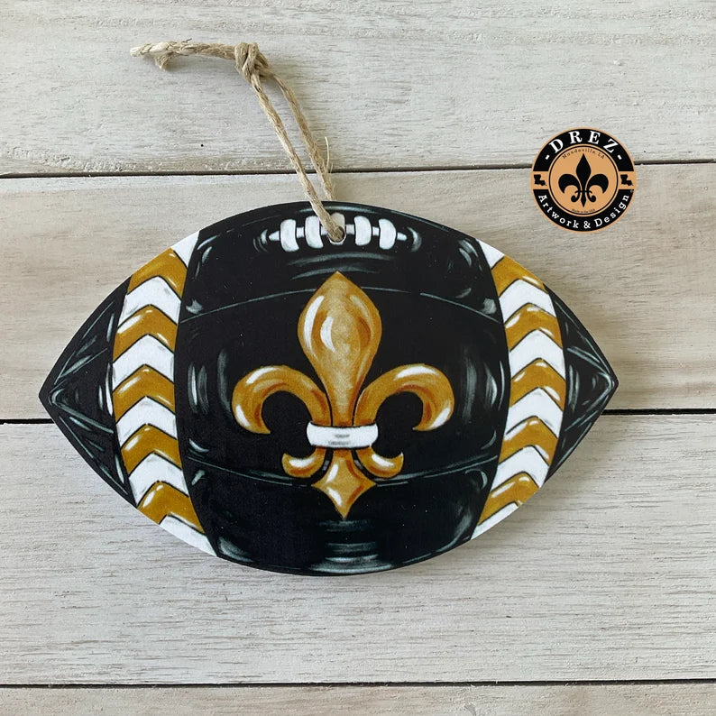 Football- Black & Gold Ornament