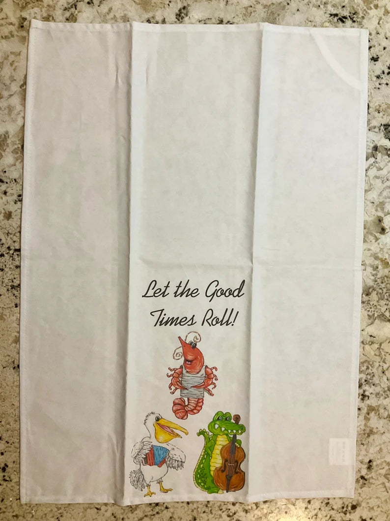 Zydeco Band "Let The Good Times Roll!" Tea Towel