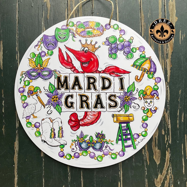Mardi Gras Icon Door Hanger