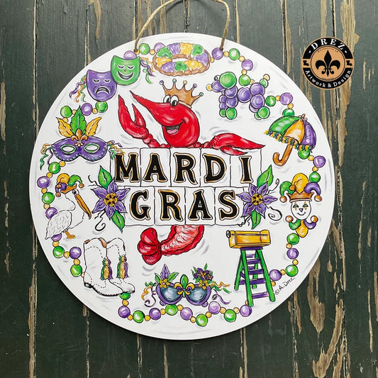 Mardi Gras Icon Door Hanger