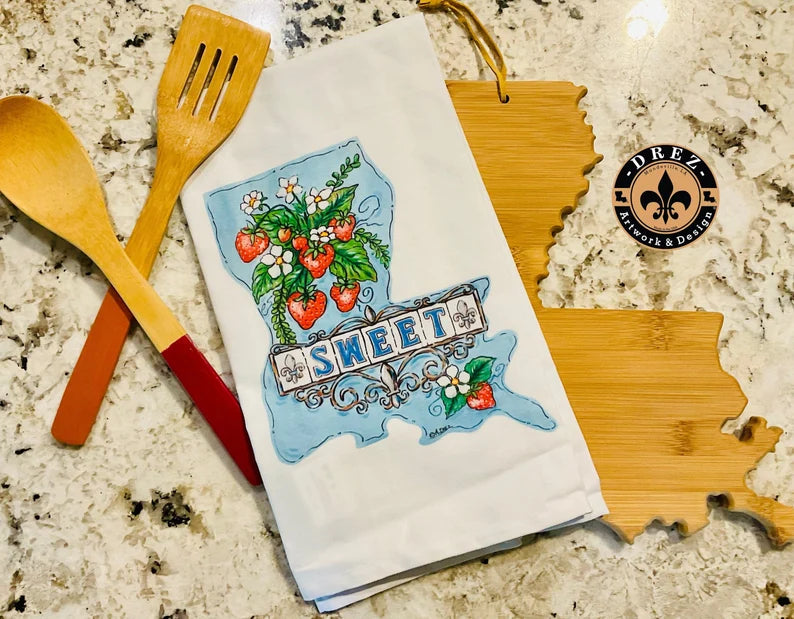 Louisiana Strawberry Festival "Sweet" Tea Towel