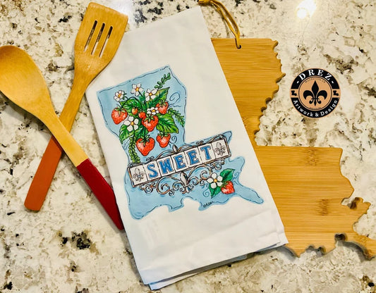 Louisiana Strawberry Festival "Sweet" Tea Towel