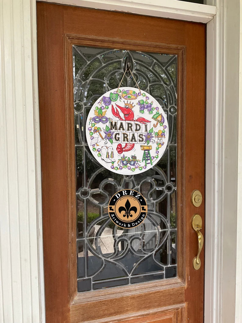 Mardi Gras Icon Door Hanger