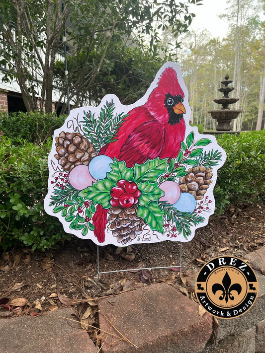 Red Cardinal Yard Stake