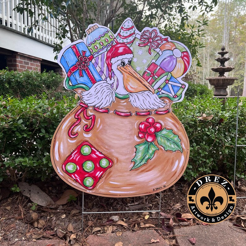 Christmas Santa Sack Yard Stake