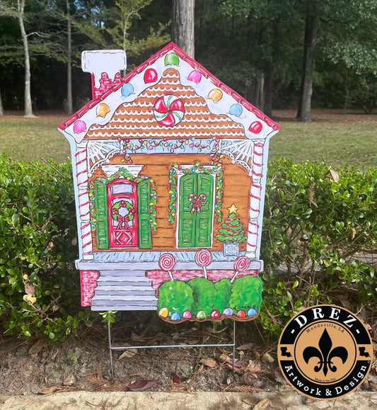 Gingerbread House Yard Stake