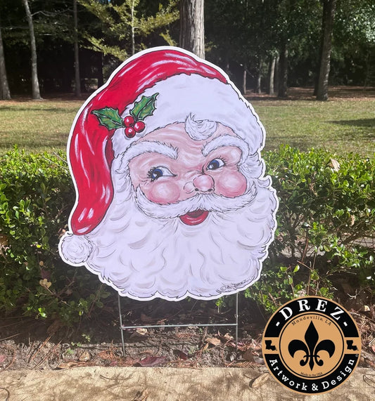 Santa Face Yard Stake