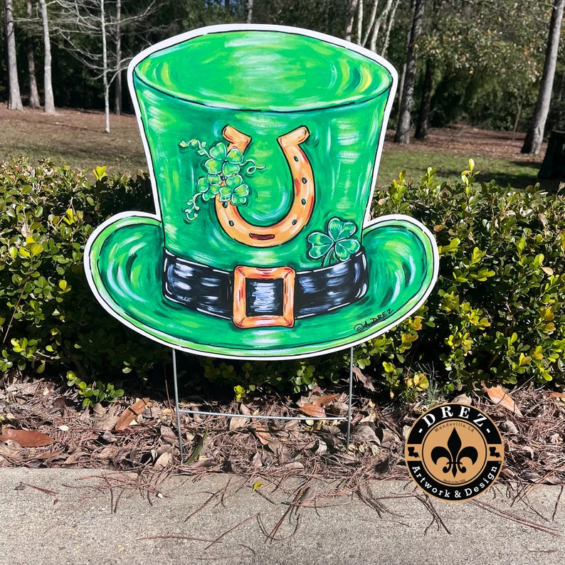 St. Patties Day Hat Yard Stake