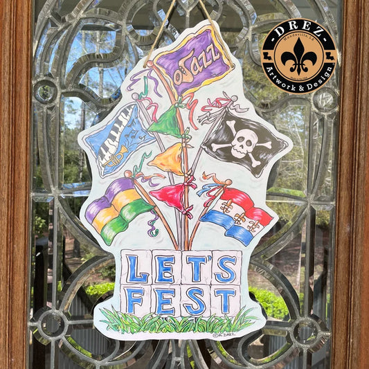 Fest Flags "Let's Fest" Door Hanger
