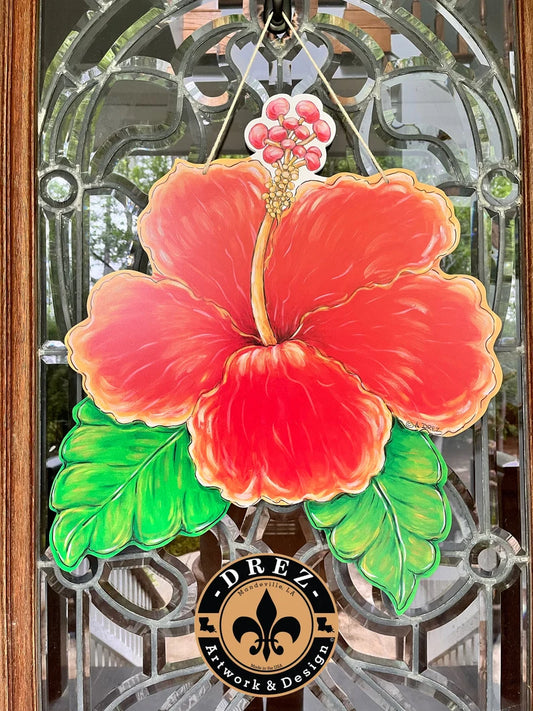 Hibiscus Door Hanger