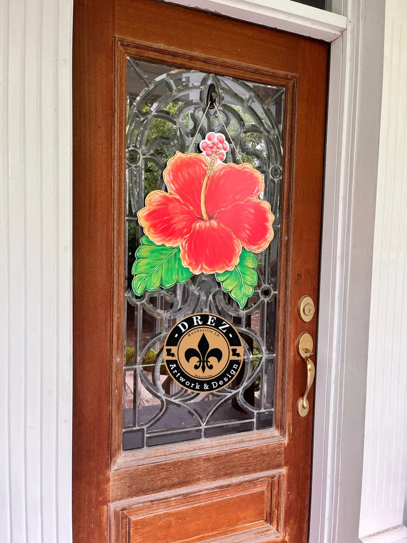 Hibiscus Door Hanger