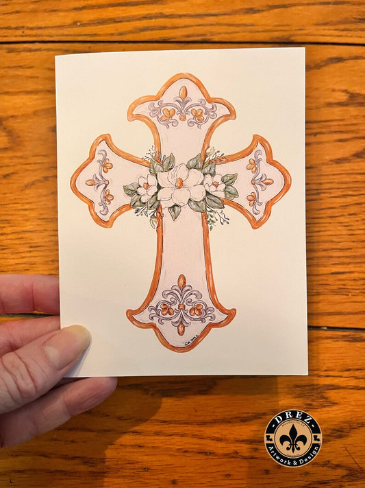 Cross White with Magnolia Notecards