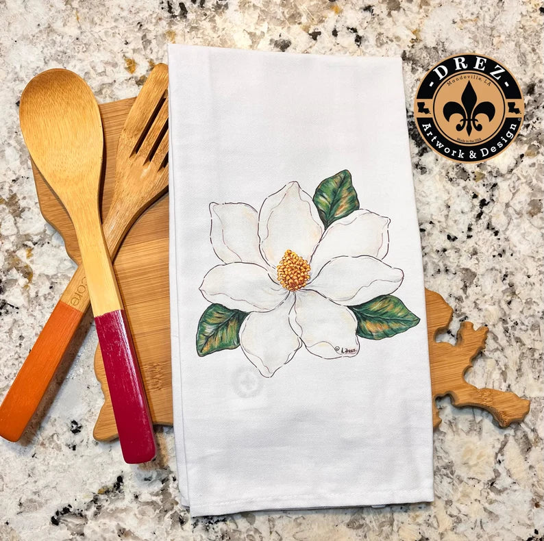 Magnolia Tea Towel