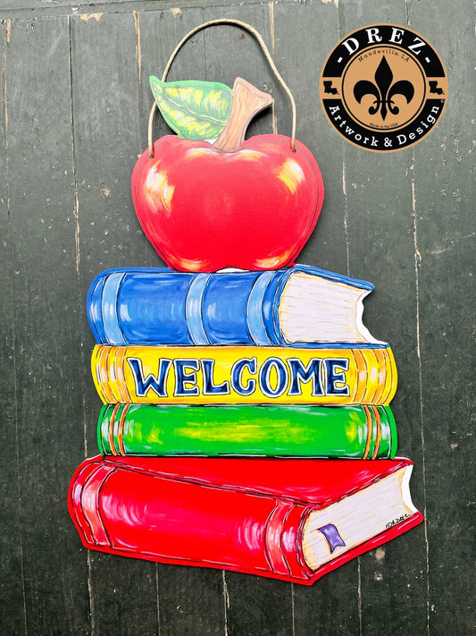 Stack of Books Door Hanger