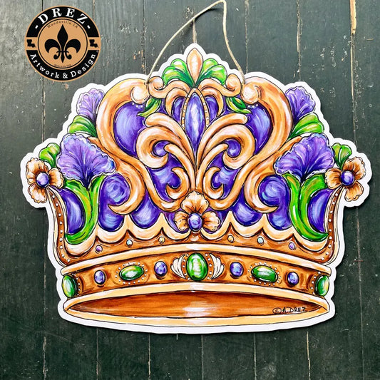 Mardi Gras Queen Crown Door Hanger