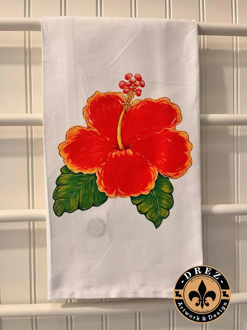 Hibiscus Tea Towel