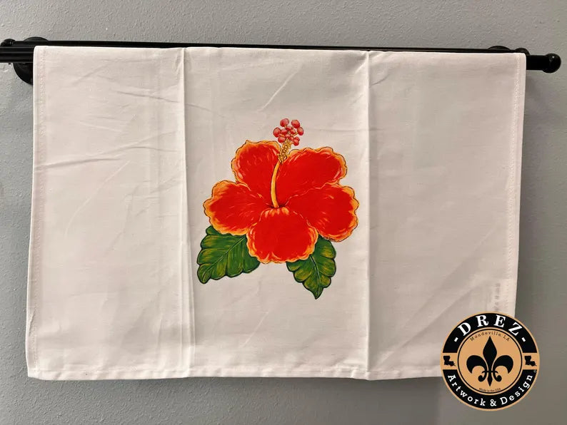 Hibiscus Tea Towel