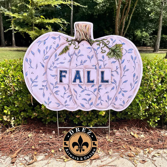 Pumpkin Fall Chinoiseries Yard Stake