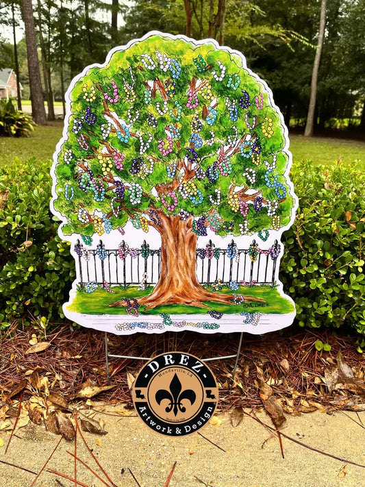 Mardi Gras Bead Tree Yard Stake