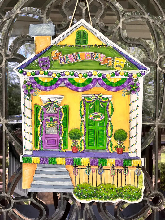 Mardi Gras House Door Hanger