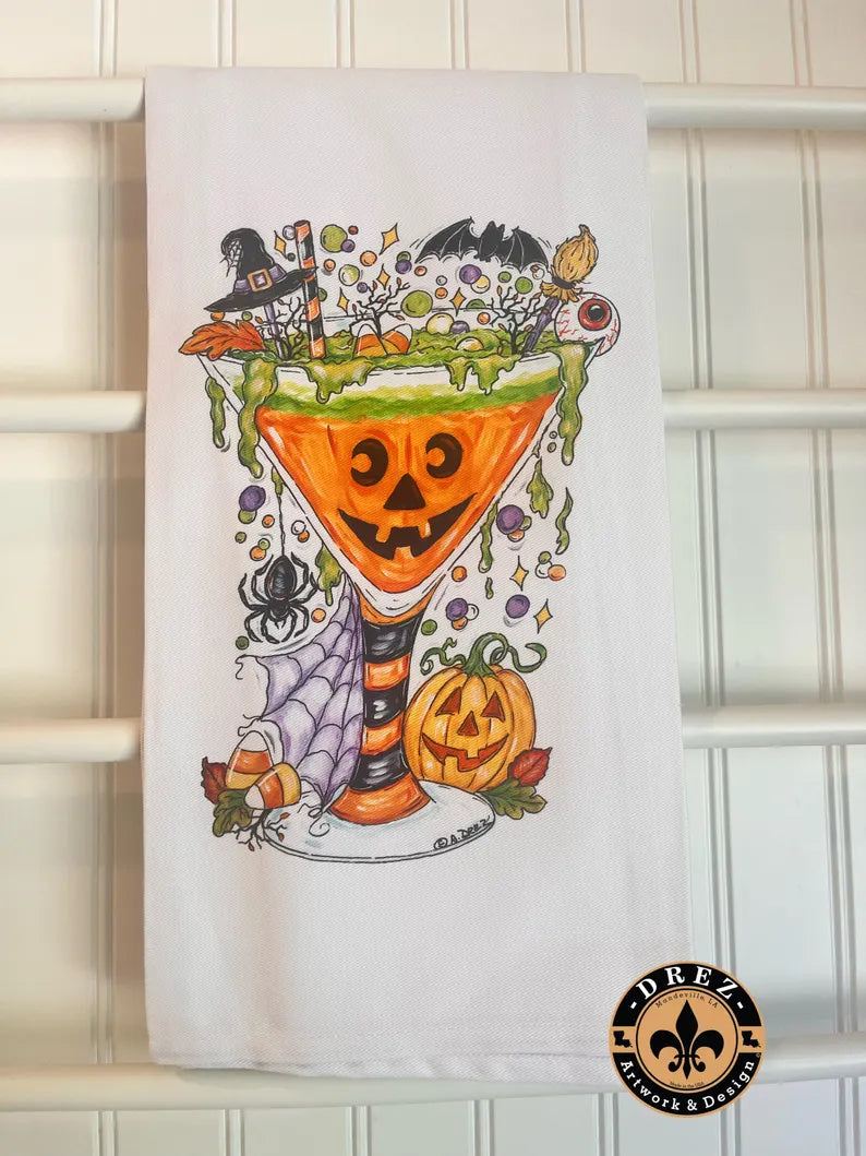 Halloween Martini Tea Towel