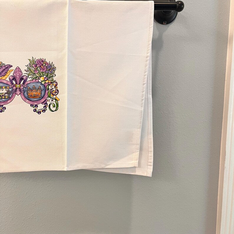 Mardi Gras Sunglasses Tea Towel