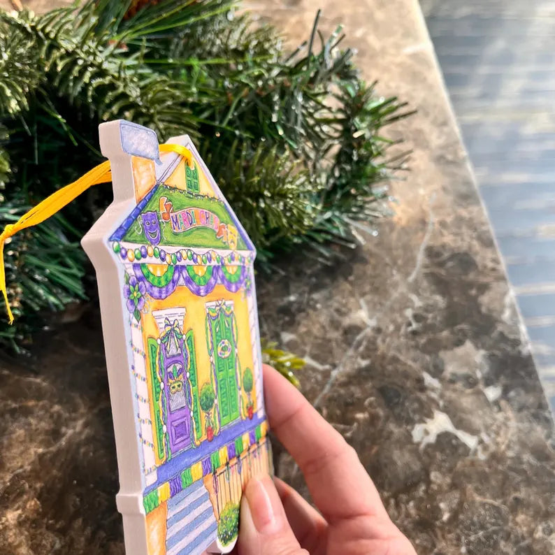 Mardi Gras House Ornament