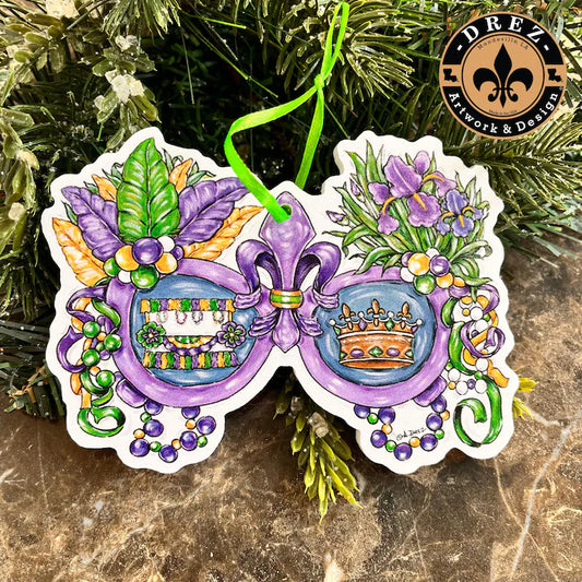 Mardi Gras Sunglasses Ornament