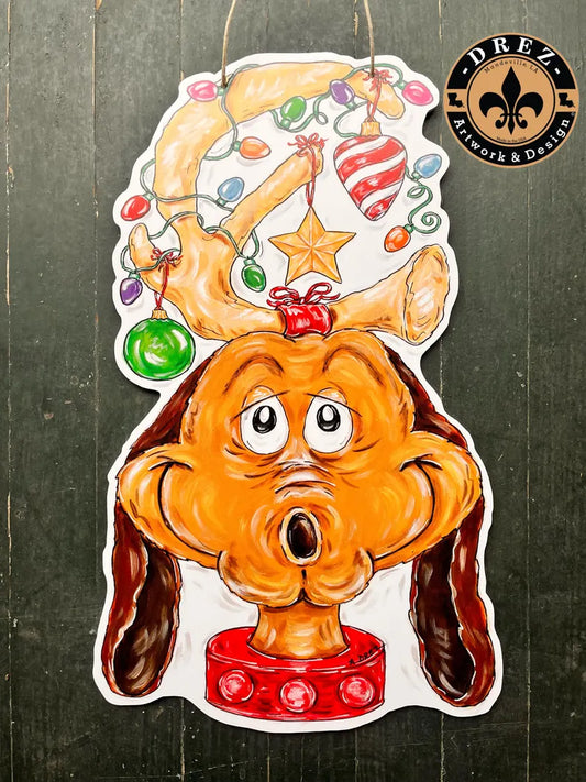 Max The Dog Christmas Door Hanger