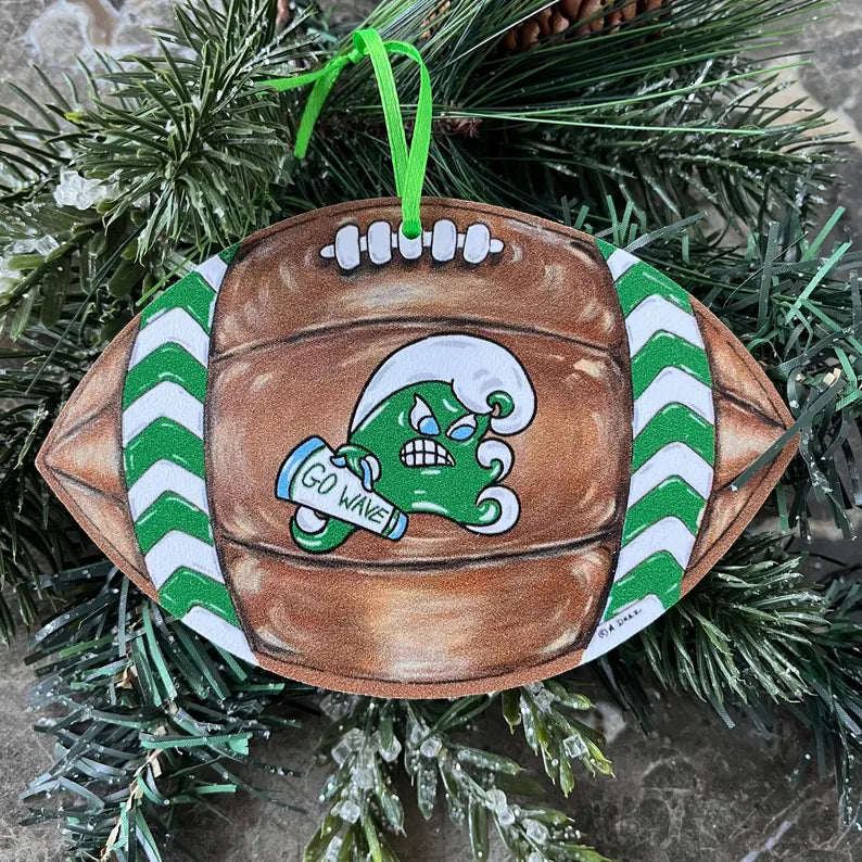 Football- Go Wave Ornament