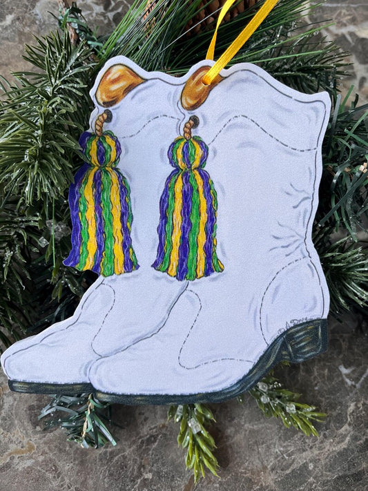 Mardi Gras Marching Boot Ornament