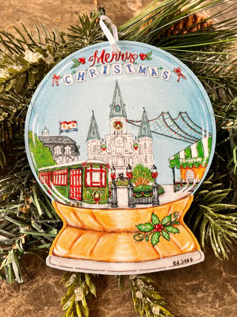 Christmas Snowglobe Nola Ornament
