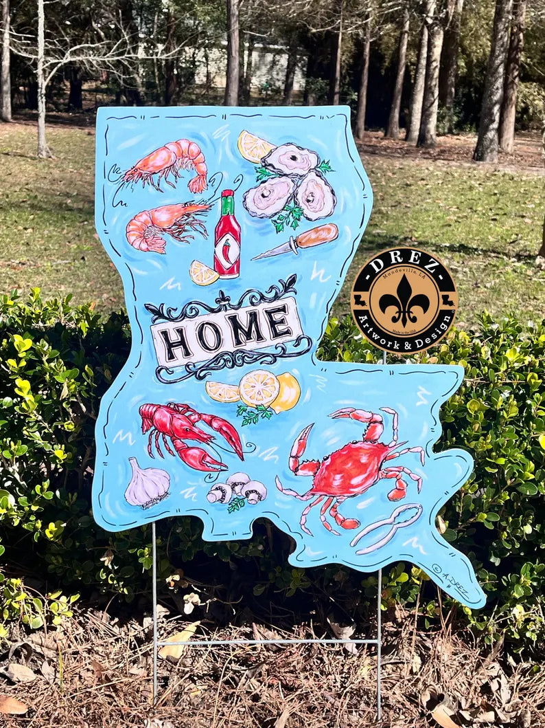 Louisiana Seafood Yard Stake
