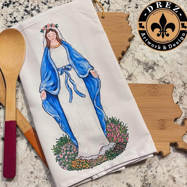 Blessed Mother Mary Tea Towel