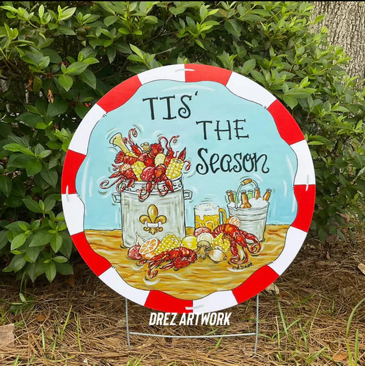 Tis' The Season Crawfish Boil Yard Stake