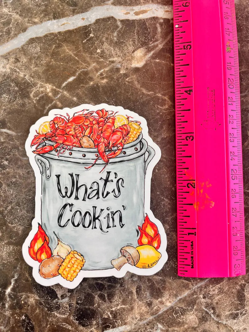 Crawfish Pot What's Cookin' Sticker