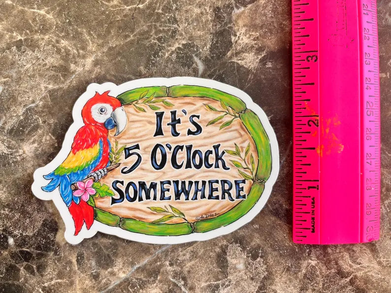 Parrot 5 O'Clock Somewhere Sticker