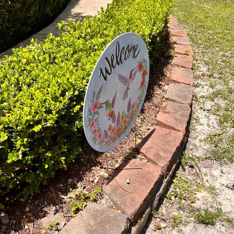 Hummingbird Yard Stake