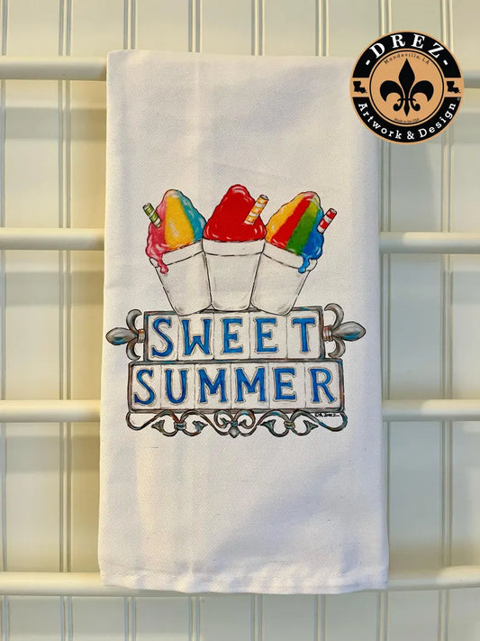 Sweet Summer Snowball Trio Snowball Tea Towel